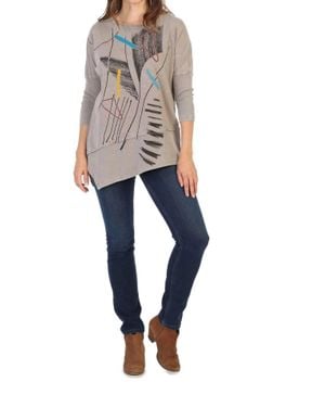 Jess & Jane Strings Mineral Washed Dolman Sleeve Cotton Top - Blue