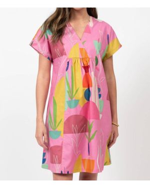 Uncle Frank Modern Mexicana Dress With Pockets - Pink