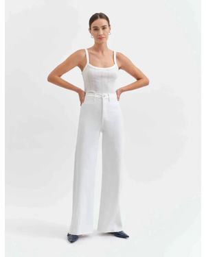 DAZE Far Out With Seaming High Rise Wide Leg Jean - White