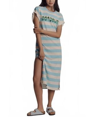Sundry Bonjour Rugby Stripe Midi Dress - Green