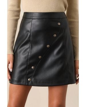 MINKPINK Kali Leather Skirt - Black
