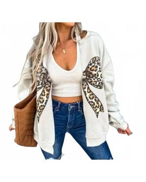 Birdies Leopard Bow Luxe Sweatshirt - Blue