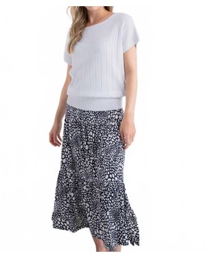 Marble Short Sleeve Knit Top - Gray
