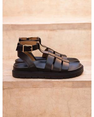 Bobbies Nellie Flat Sandals - Black