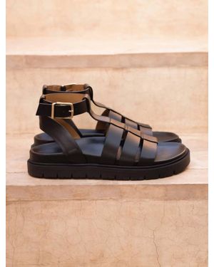 Bobbies Nellie Flat Sandals - Black