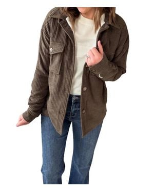 Staccato Corded Sherpa Lined Jacket - Green