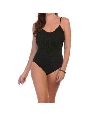 Magicsuit Blaire Underwire Fringe One Piece Swimsuit - Black