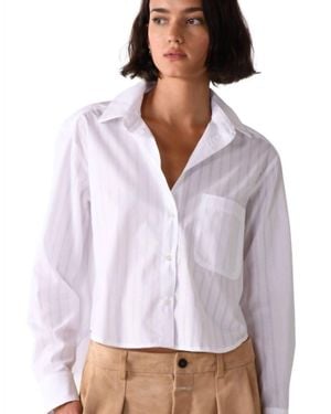 CISSA Belle Needle Stripe Long Sleeve Shirt - Purple