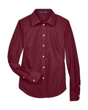 Devon & Jones Crown Collection Broadcloth Woven Dress Shirt - Red