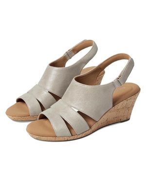 Rockport Briah Cj4799 Sandals 'Sb Taupe Metallic Wedge Heel Htat1110