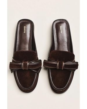 Maeve 3D Bow Loafer Slides - Black