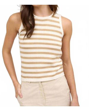 The Workshop Studio Lina Stripe Knit Tank Top - Natural