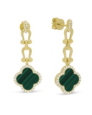 SSELECTS 18" Ct Malachite Drop/Dangle Earrings - Green