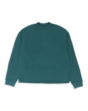PHANES Mock Neck Long Sleeve Mushroom Sweatshirt - Green