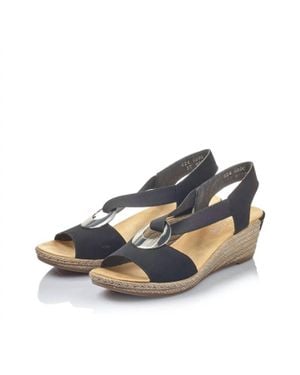 Rieker Fanni Faux Leather Back Strap Sandal - Blue