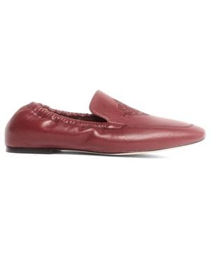 Anthony Veer Ingrid Loafers Rhubarb Elastic Back Square Toe Gal2024 - Red