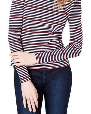Maison Jules Striped Crew Neck Sweater - Blue