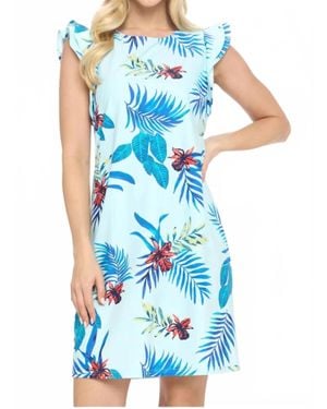Aryeh Back Cutout Shift Dress - Blue