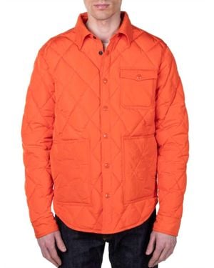 Schott Nyc Down-Filled Quilted Shirt Jacket - Orange