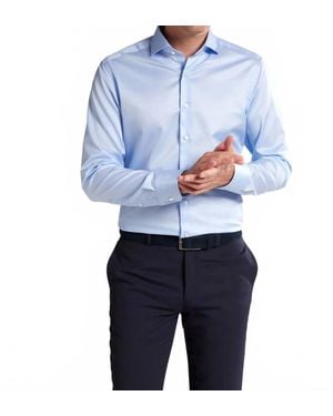 Eterna Luxury Slim Fit Twill Dress Shirt - Blue