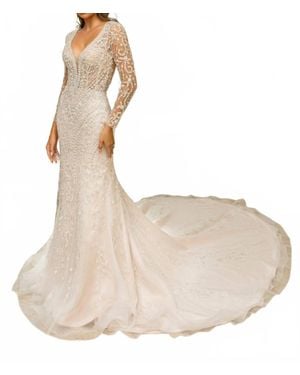 Kitty Chen Couture Allison Fit And Flare Gown - Natural