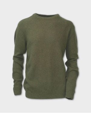 Purnell Dobby Wool Blend Sweater - Green