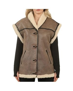TruClothing Shearling Leather Gilet - Green