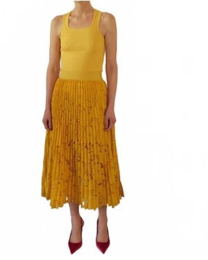 Le Superbe Sunflower Pleated Skirt - Yellow