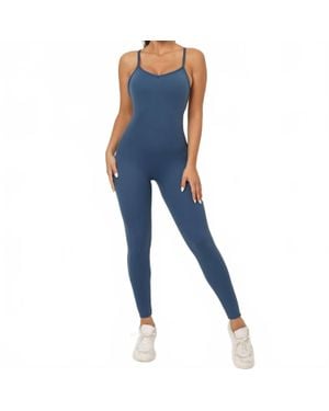 Rockstar Peach Strappy Scoopneck Jumpsuit - Blue