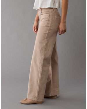 American Eagle Outfitters Ae Stretch Corduroy Low-Rise Baggy Wide-Leg Pant - Brown