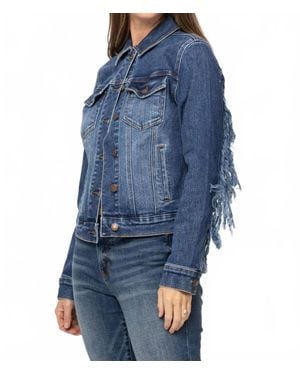 Judy Blue Livin' On The Fringe Jacket - Blue