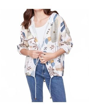 Charlie b Hooded Roll-Up Sleeve Duster Jacket - Blue