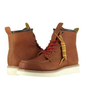 Berrendo Moc Wedge Steel Toe Work Boots - Brown