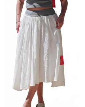 By Together Asymmetrical Midi Skirt - White