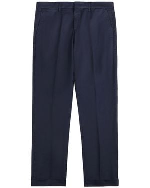 Fay Tailored Slim Fit Cuffed Pants - Blue