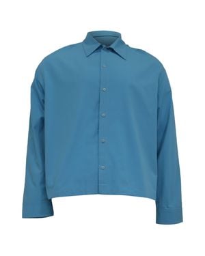 Jacquemus La Casa Button-Down Cropped Shirt - Blue