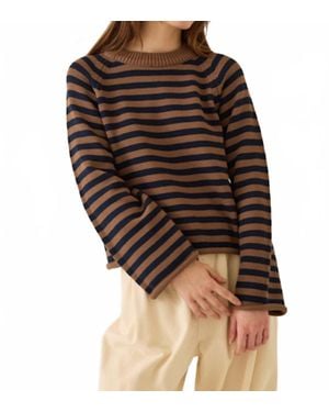 DEMYLEE Andi Stripe Cotton Sweater - Brown