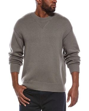 FRAME Suede Patch Sweater - Gray