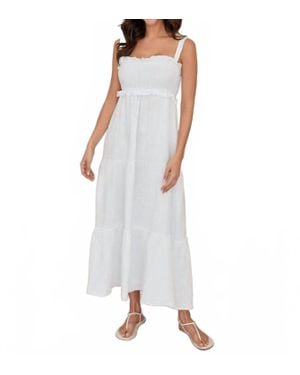 Milio Milano Tiered Midi Dress - White
