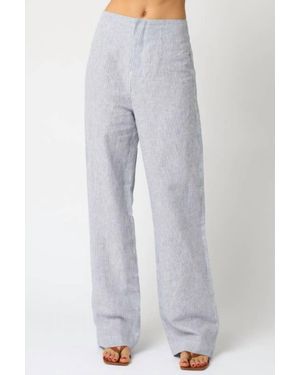 Olivaceous Camilla Stripe Pants - Gray