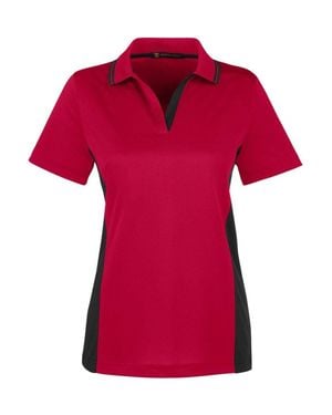 Harriton Flash Snag Protection Plus Il Colorblock Polo - Red