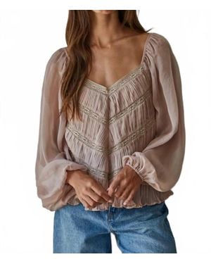 By Together Long Sleeve See Through Top - Brown