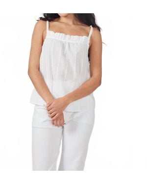 Cameo Ruffle Cami Top - White