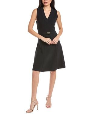 St. John Flared Knit Midi Dress - Black