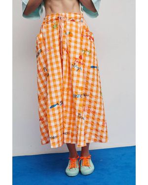 Dr Bloom Jaleo Vichy Skirt - Orange