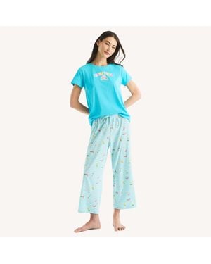Nautica Printed Pajama Pant Set - Blue