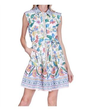 J joy Front Placket Shirt Dress - Blue