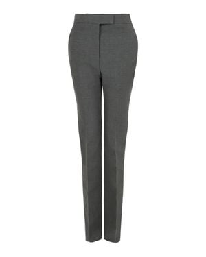Ferragamo Straight Leg Wool Pants - Gray