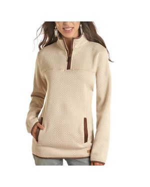 Powder River Melange 1/4 Zip Pullover - Natural