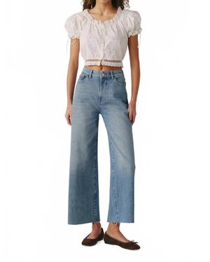 Warp & Weft Nce Wide Leg Crop Jeans - Blue